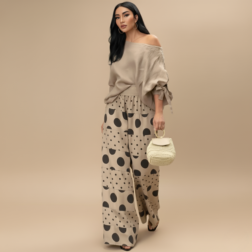 Women's Casual Print Top Pants Fashion Suit