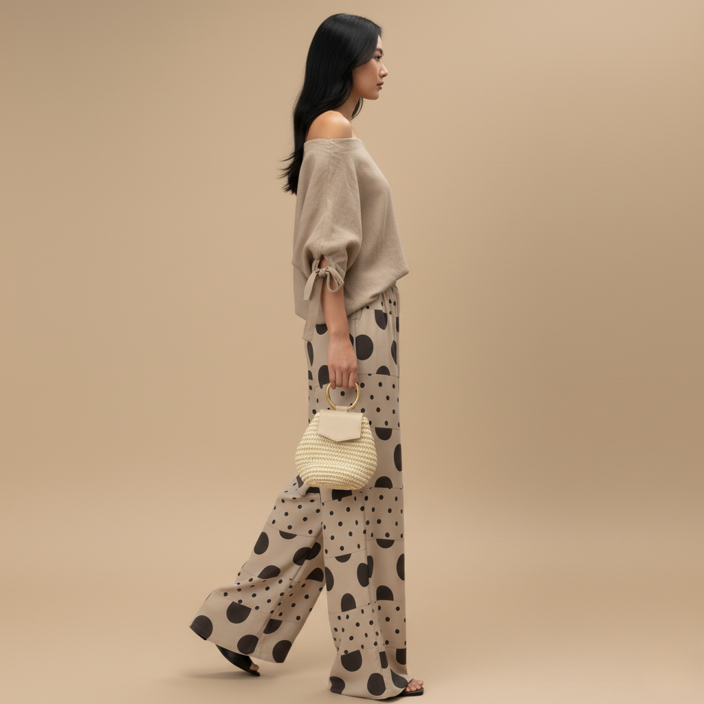 Women's Casual Print Top Pants Fashion Suit