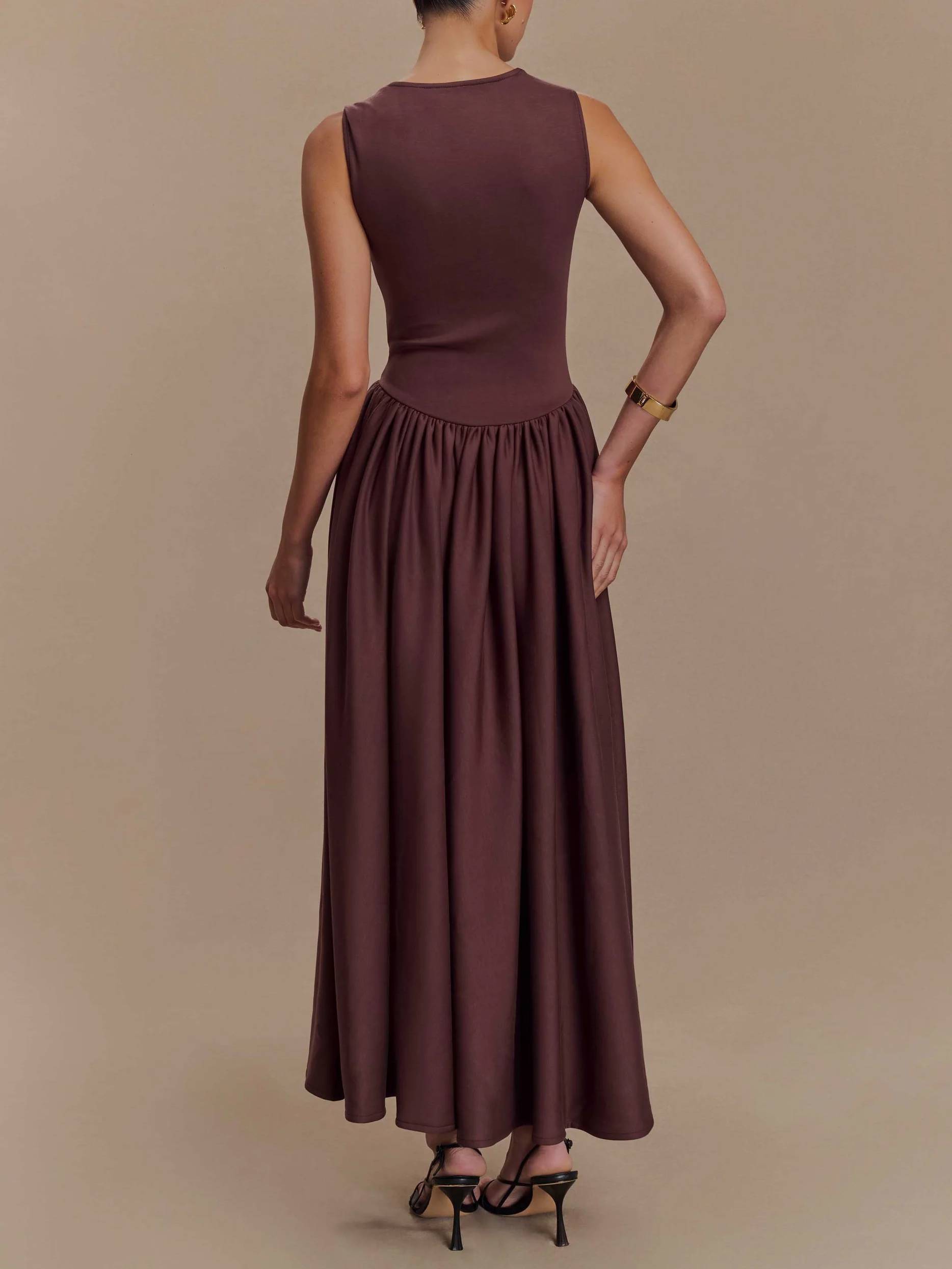 Minimalist Retro Square Neck Dress