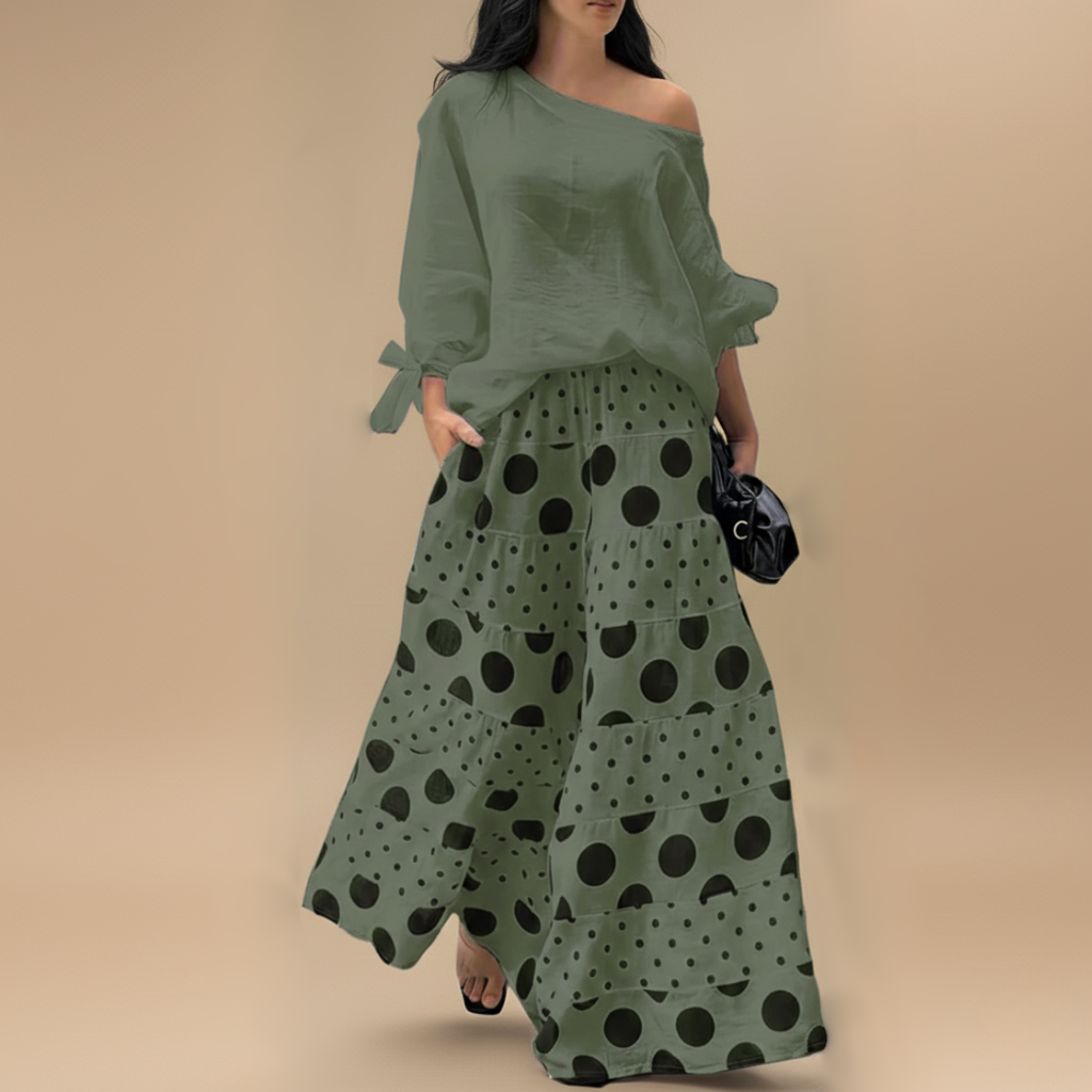 Women's Casual Print Top Pants Fashion Suit