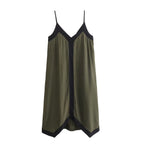 Suspender Colorblock Midi Dress