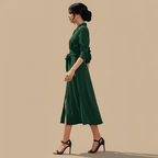 Women's Slim Single-Breasted Shirt Dress