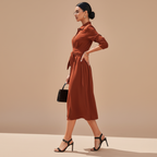 Women's Slim Single-Breasted Shirt Dress