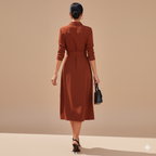 Women's Slim Single-Breasted Shirt Dress